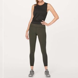 Like New lululemon Train Times 7/8 pant in Dark Olive, size 6